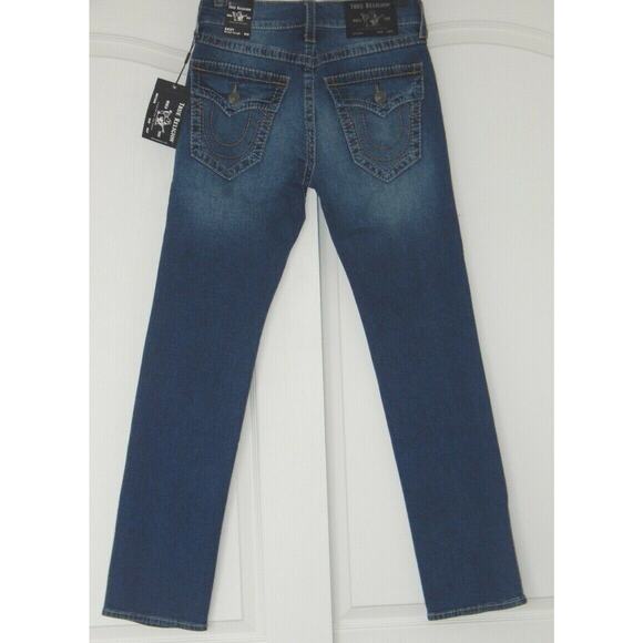 NWT TRUE RELIGION RICKY Flap Big T Relaxed Straight Faded Wash Jeans Men's 30x33 - Picture 5 of 6